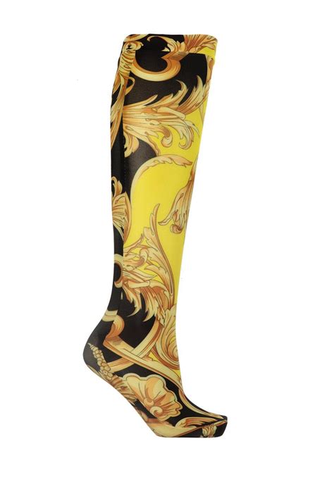 versace thigh high socks